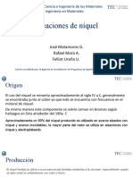 Aleaciones de níquel: origen, producción y aplicaciones