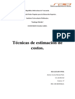 Tecnicas de Estimacion de Costos