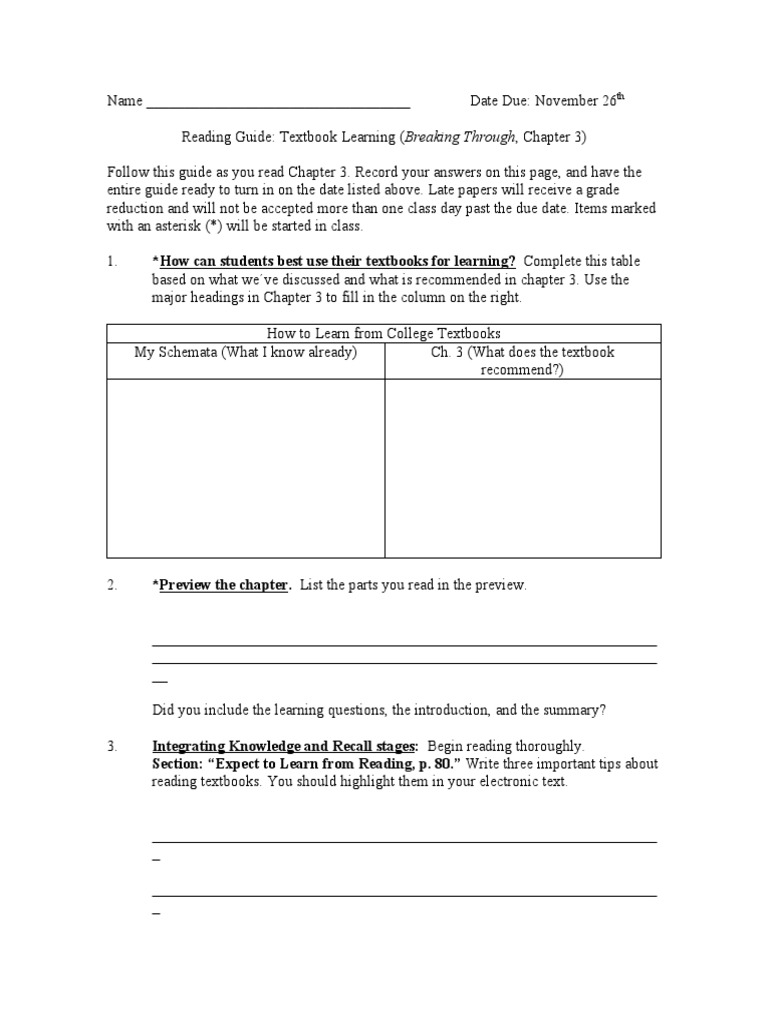 Chapter 3: Effective Textbook Learning | PDF | Cognition | Learning
