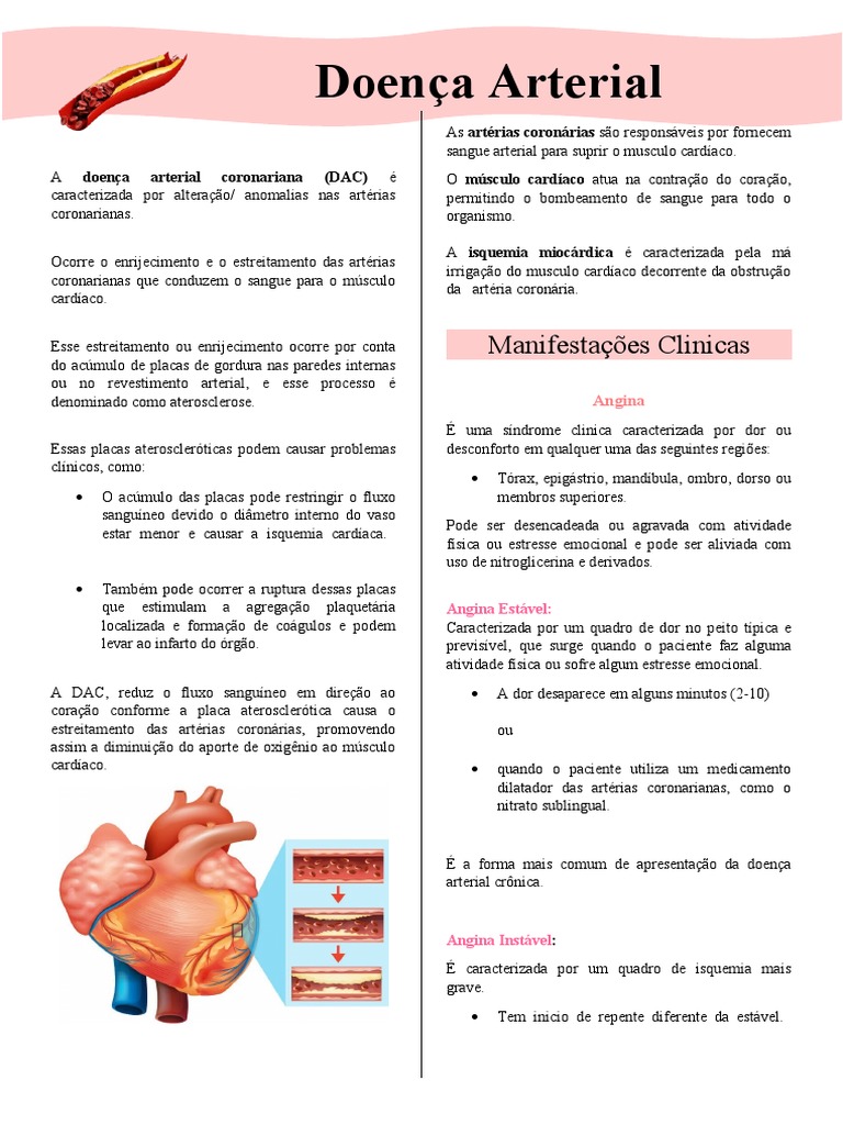 Doença Arterial Coronariana: Sintomas e Tratamento | PDF | Doença ...