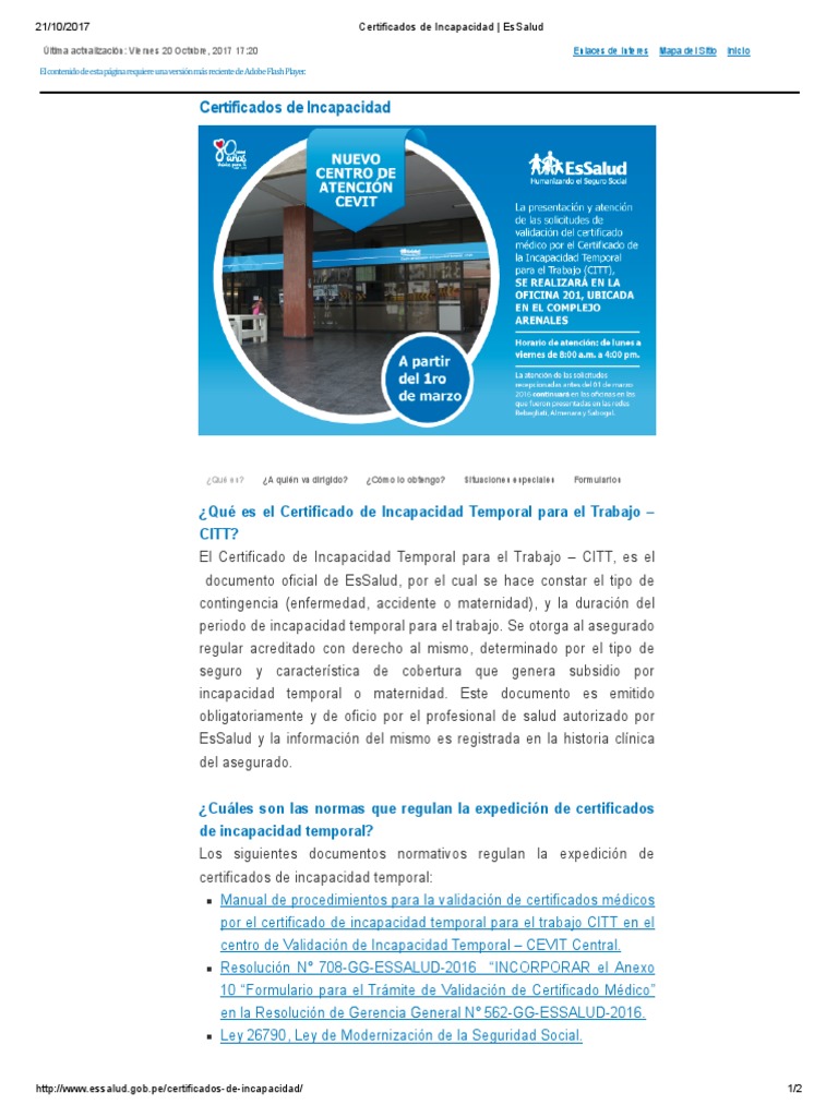 Certificado de Incapacidad Temporal EsSalud | PDF | Finanzas y dinero