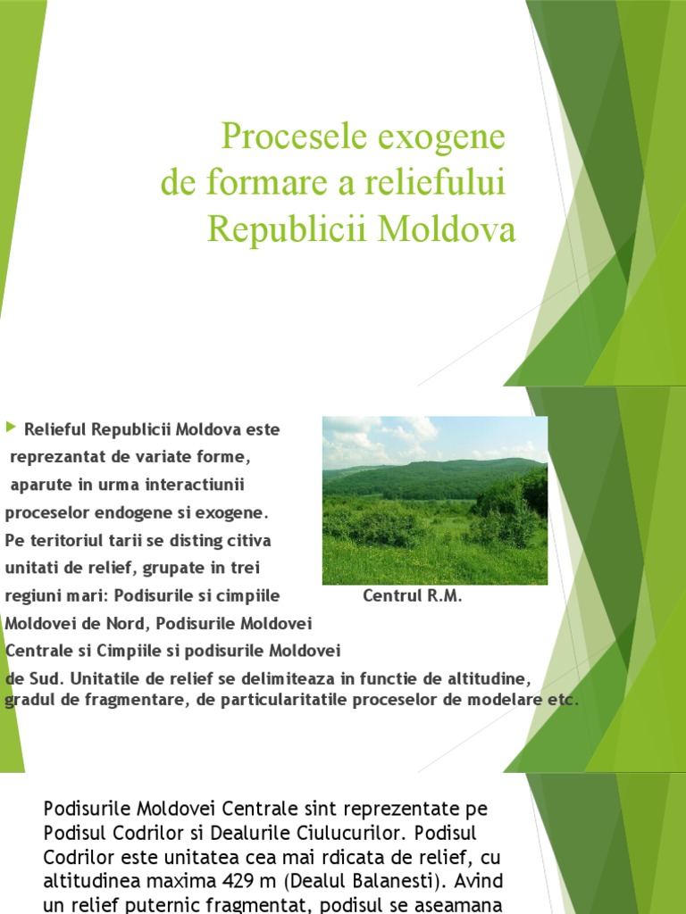 Procesele Exogene de Formare A Reliefului Republicii Moldova | PDF