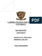 Lahore College For Women University: Biochemistry Assignment