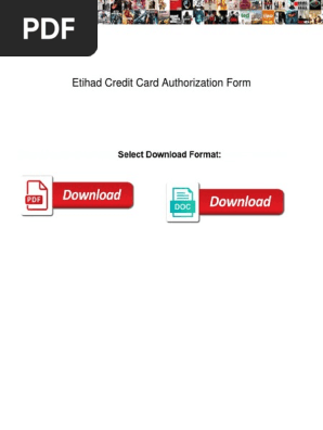 Etihad Credit Card Authorization Form