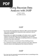 Doing Bayesian Data Analysis With JASP: Darrell A. Worthy