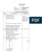 Form No.12Bb: Details of Claims and Evidence Thereof