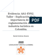 AA1-EV02 Taller - Explicación de La Importancia de La Reglamentación de La Industria Turística en Colombia