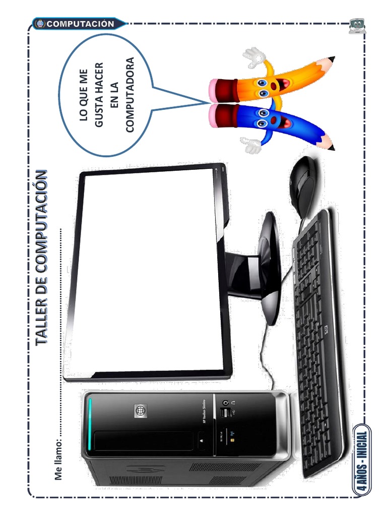 Ficha de Trabajo Taller de Computación Inicial 4 Años | PDF
