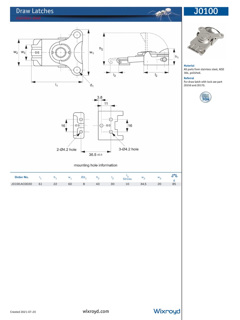Stainless Steel Draw Latches Overview | PDF | Iron | Transition Metals