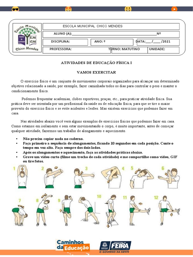 Atividade de Ed Fisica | PDF | Educação Física | Física