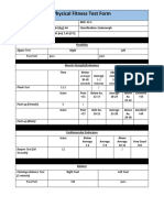 Physical Fitness Test Form: Pass/Fail Pass Pass