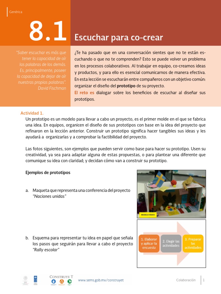8.1 E Escuchar para Co-Crear Generica | PDF