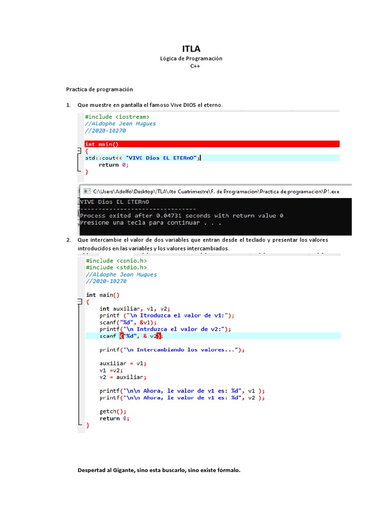 Practica de Programacion | PDF | Estructura de datos de matriz ...