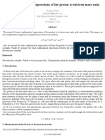 Exact Mathematical Expressions of The Proton To Electron Mass Ratio