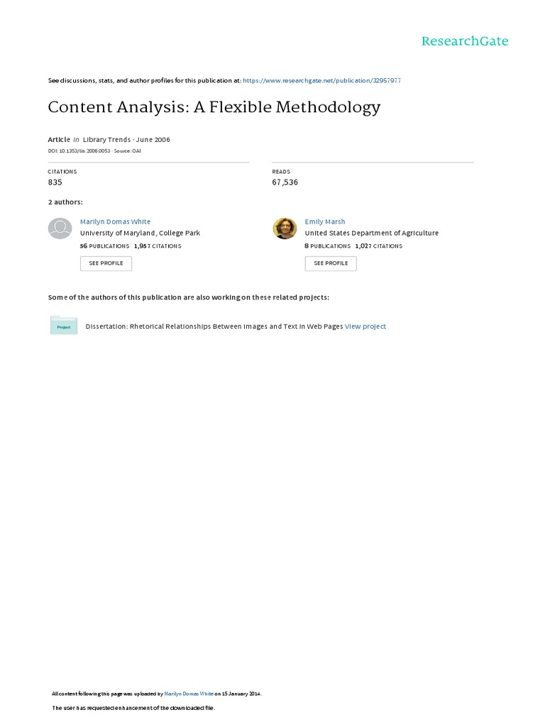 Content Analysis: A Flexible Methodology: Library Trends June 2006 ...