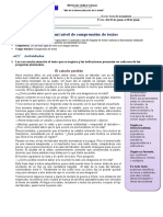 Descubro Mi Nivel de Comprensión de Textos: Actividades