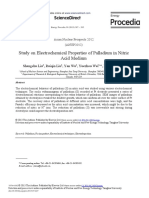 Study On Electrochemical Properties of Palladium in Nitric Acid Medium