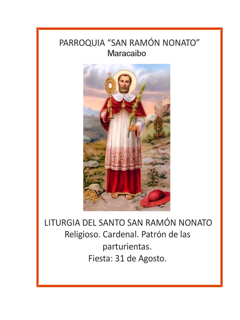 Fiesta de San Ramón Nonato en Maracaibo | PDF | eucaristía | Cristo ...