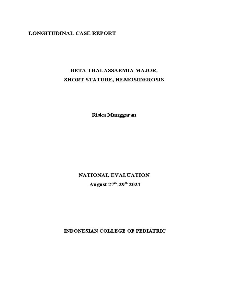 Longitudinal Case-Riska Munggaran (UNPAD) 2 | PDF | Anemia | Clinical ...