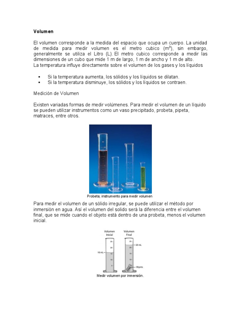 Medición de Volumen y Densidad | PDF | Metrología | Cantidad