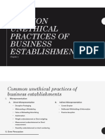 Common Unethical Practices of Business Establishments