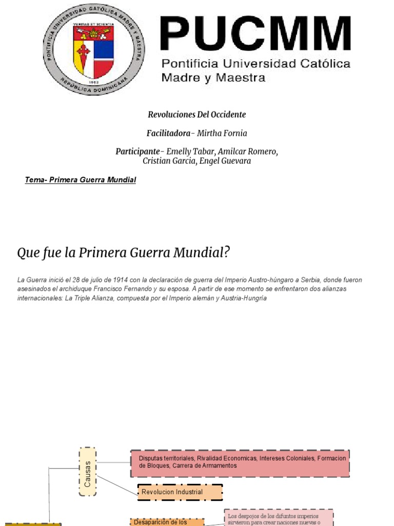 Causas y Consecuencias de la Primera Guerra Mundial | PDF | imperio ...