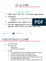 CS425/CS625 at UNR: - Analysis, Code, Documents, Exams, Presentations, Project, Teamwork