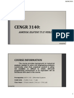 CENGR 3140:: Numerical Solutions To Ce Problems