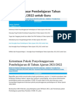 Kerangka Dasar Pembelajaran Tahun Ajaran 2021