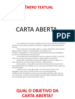 SLIDE - CARTA ABERTA - 9º ANO