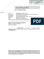 Resolución judicial de la Corte Superior de Justicia Lambayeque sobre caso de ejecución de garantías