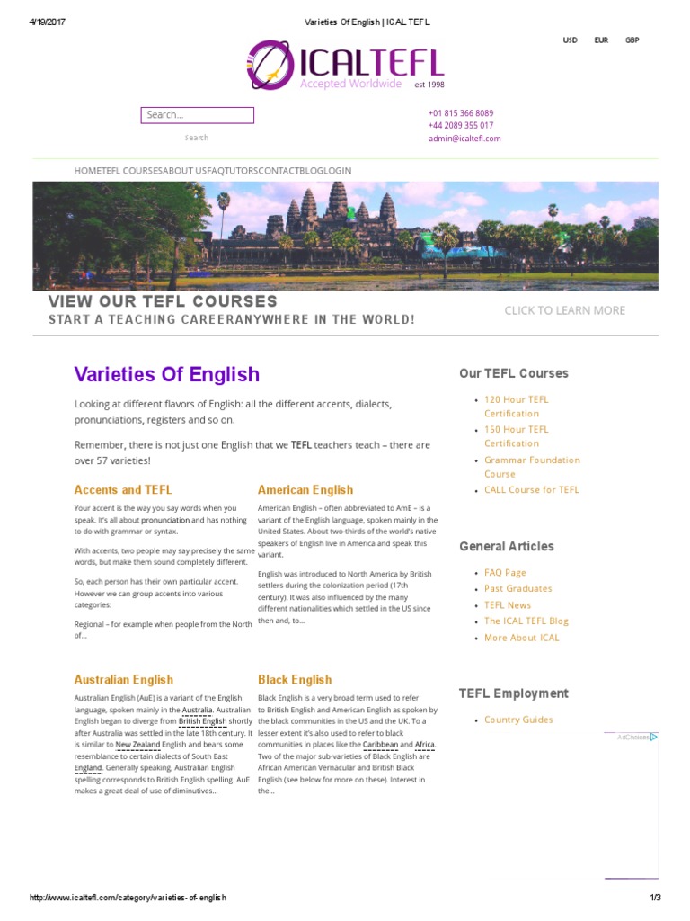 Varieties of English Explained | PDF | English Language | Accent ...