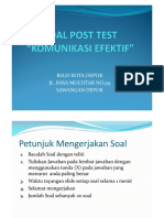 Soal Post Test Komunikasi Efektif