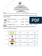 Name: - Score: - : Assessment Test in English2 Grade Ii Fourth Quarter