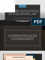 Historic Evolution of Philippine Law - Commonwealth To Present
