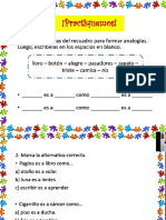 Practica de Analogías Parte Todo y Causa Efecto