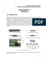 Experiment 1 Resistors: A. Background Background