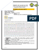 Gender and Society: University of Caloocan City