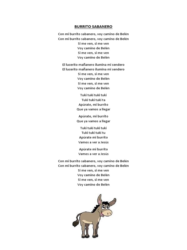 Letra Burrito Sabanero 1a PDF