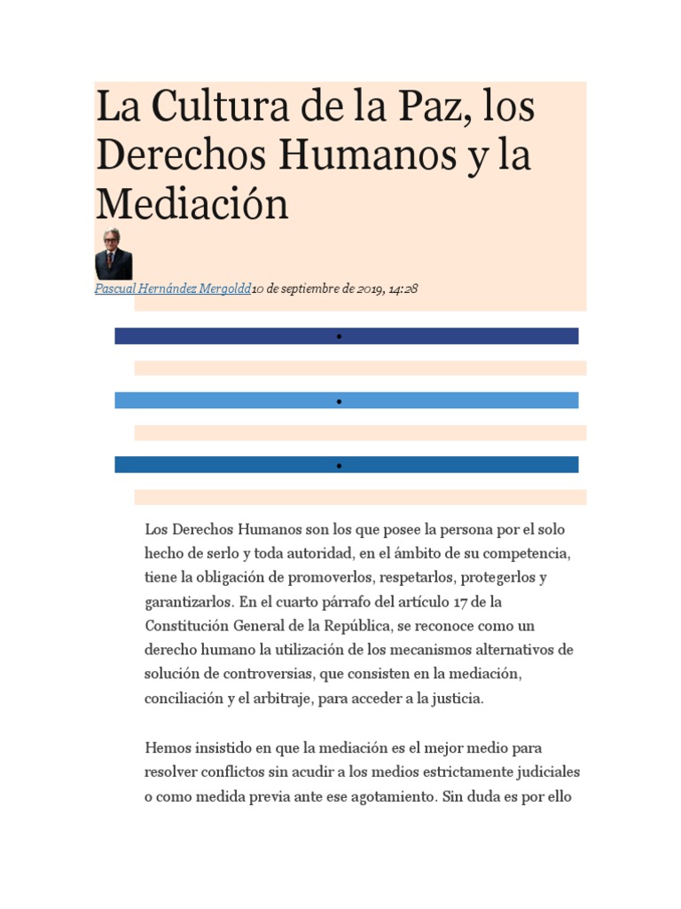 La Cultura de La Paz | PDF | Mediación | Violencia