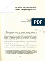 Lectura Sobre Conceptos de Regimen y Sistema Politico. Autor Alejo Vargas