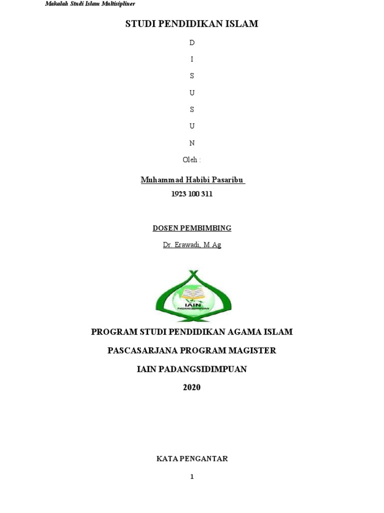 Studi Pendidikan Islam: Konsep dan Sejarah | PDF