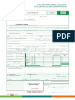 Copia de Declaración de Importacion