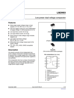 Low Power Dual Voltage Comparator: Features