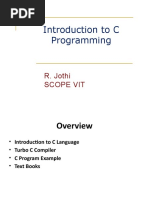 Introduction To C Programming: R. Jothi Scope Vit