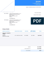 Zoom Invoice for Standard Pro Monthly Subscription