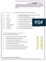 Listening Skills Practice: Organising Your Time - Exercises: Preparation