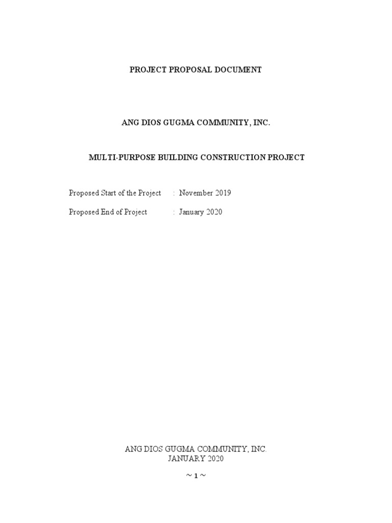 ADGcommunity Building Project Proposal Final | PDF | Monitoring And ...