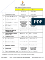 Academic Calendar for B.Tech and M.Tech Programs