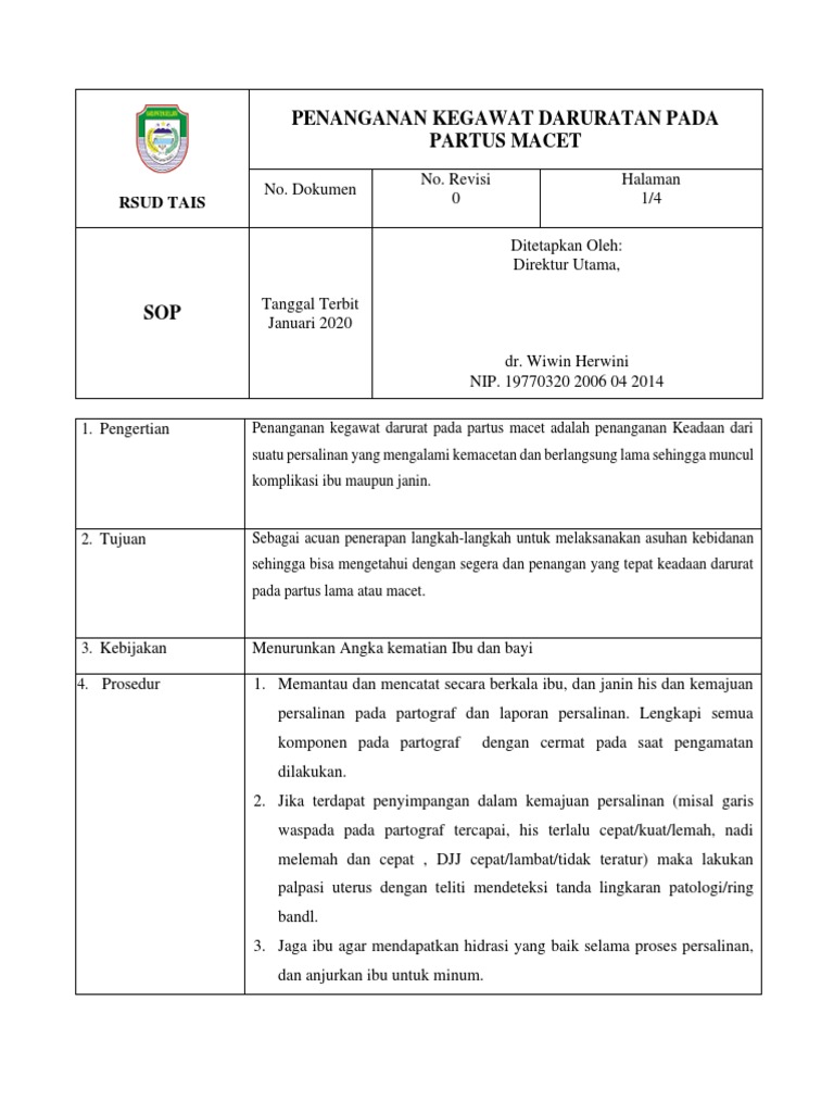 Penanganan Partus Macet di RSUD Tais | PDF | Kesehatan Holistik | Sains ...